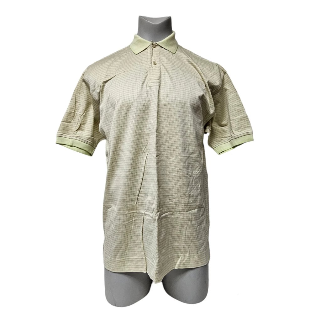 90s  00s Hathaway Sport Light Yellow Green Polo Shirt  M